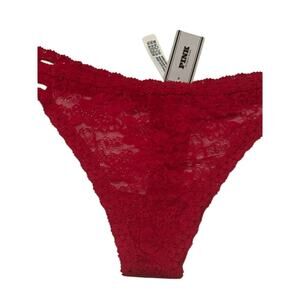 Victoria's Secret PINK Red Lace Thong Panty NWT Strappy Sides XL